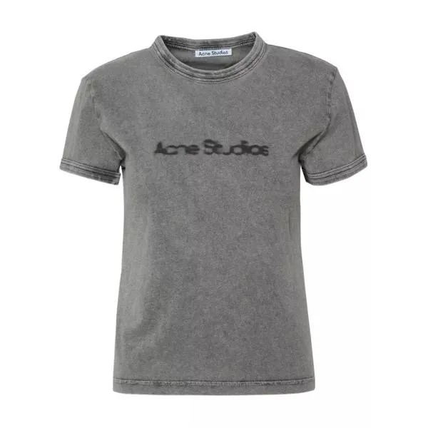 Футболка gray cotton t-shirt Acne Studios, серый