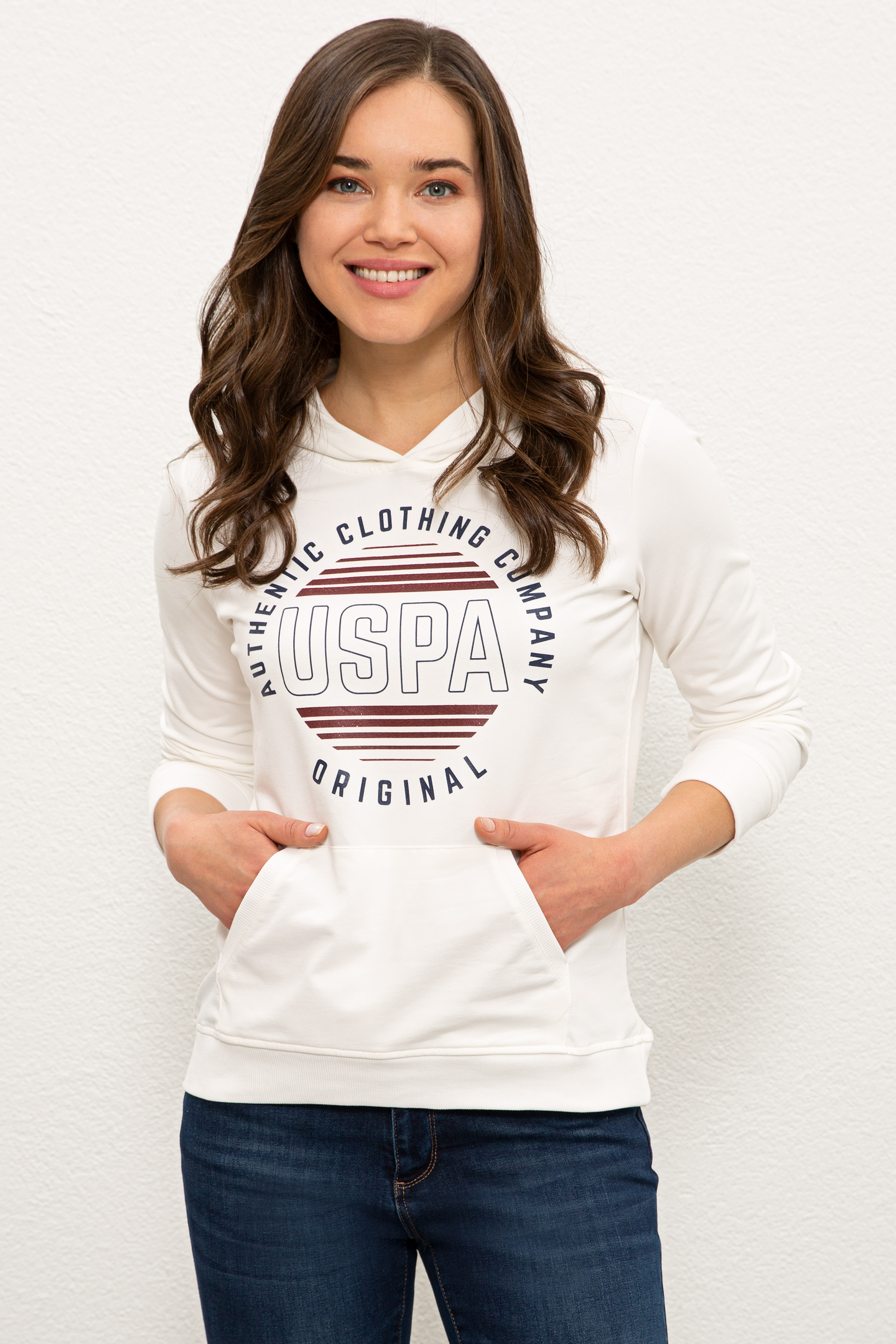 Худи женское U.S. POLO Assn. G082SZ0820E-PULAT-SK020 белое XS