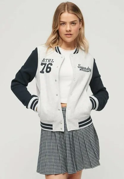 Ветровка Superdry COLLEGE SCRIPTED, цвет glacier grey marl eclipse navy