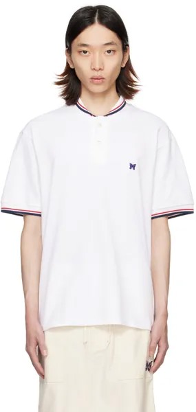 Белая рубашка-поло с шалевым воротником Needles, цвет White