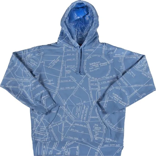 Толстовка Supreme Gonz Embroidered Map Hooded Sweatshirt 'Blue', синий