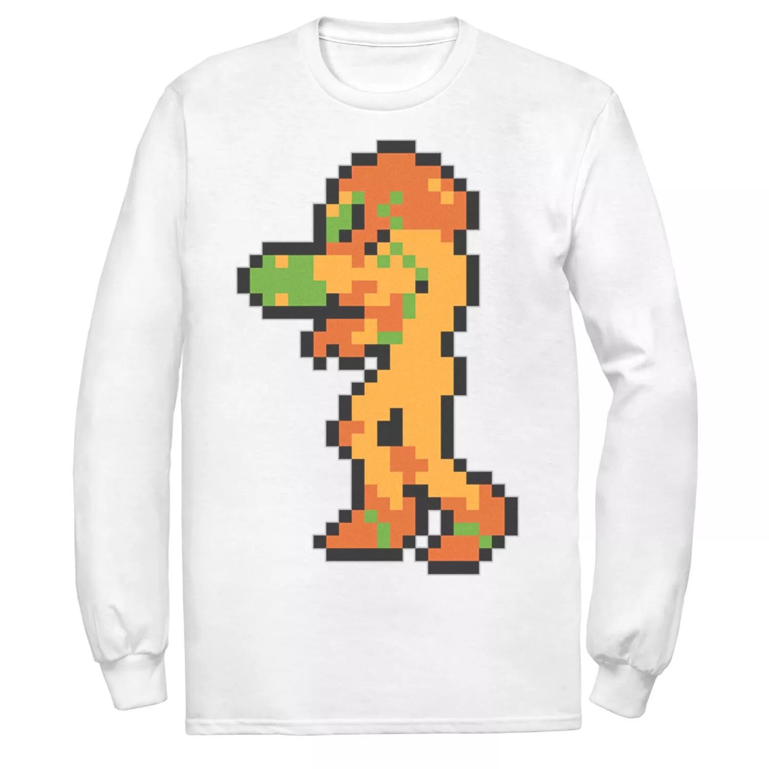 Мужской костюм Nintendo Samus, красочная футболка с пиксельным рисунком Licensed Character