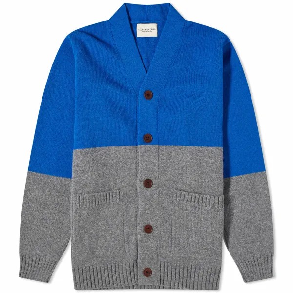 Кардиган Country Of Origin Half, цвет Royal Blue & Grey