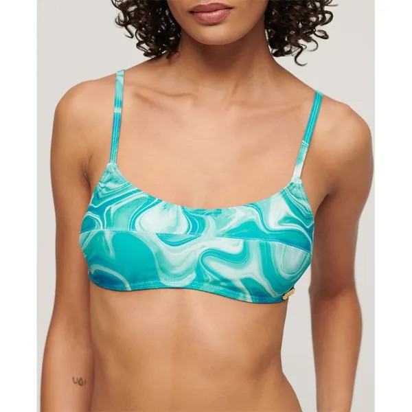 Топ бикини Superdry Print Bralette, синий