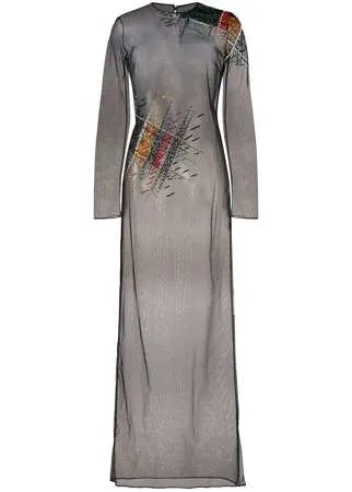 Gianfranco Ferré Pre-Owned прозрачное платье 1990-х годов с вышивкой пайетками