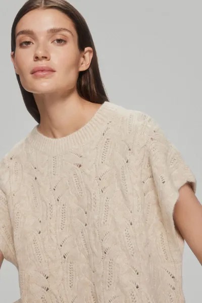 Ажурный вязаный жилет Pedro del Hierro, бежевый