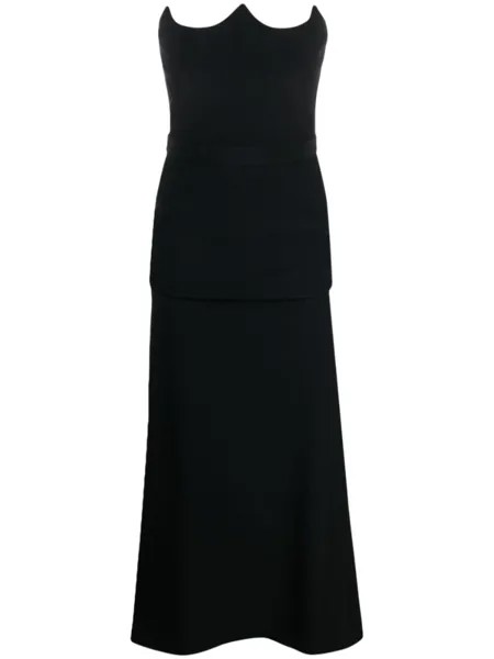 Alexander McQueen платье макси без бретелей, черный
