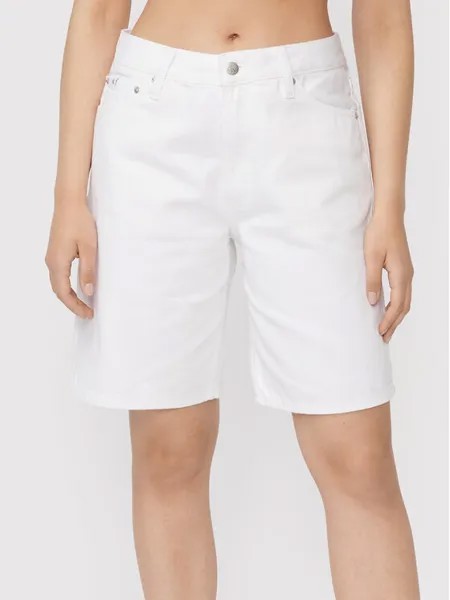 Джинсовые шорты прямого кроя Calvin Klein, белый
