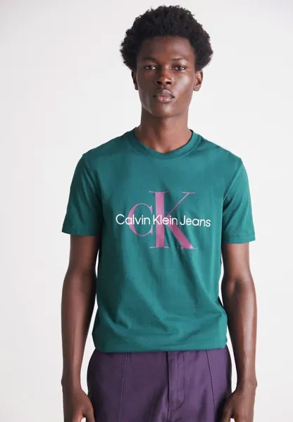 Футболка с принтом Calvin Klein Jeans, темно-зеленый