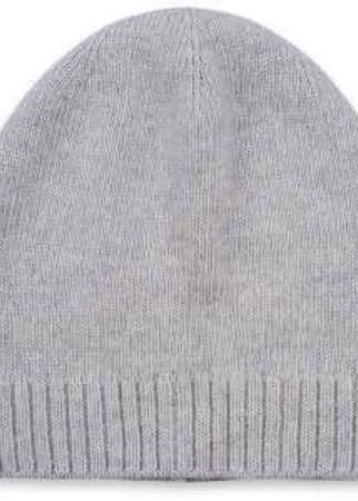 Теплая шапка из шерсти серого цвета с широкой резинкой. Универсальный аксессуар для дополнения осенних и зимних образов.