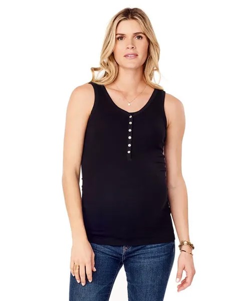 Женская майка для кормления Henley Rib для беременных Ingrid + Isabel, черный