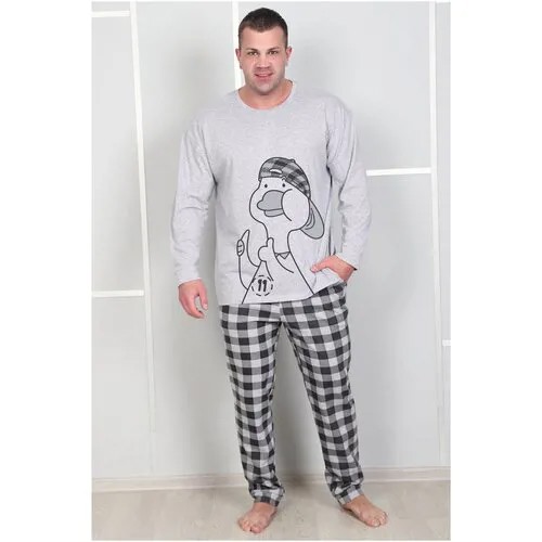 Пижама , размер 58, серый