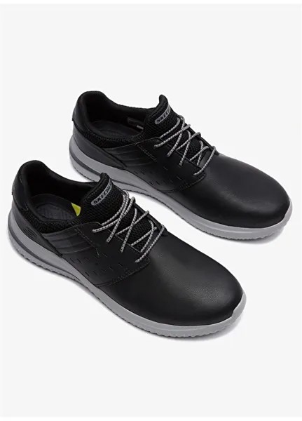 Кожаные черные мужские повседневные туфли Skechers