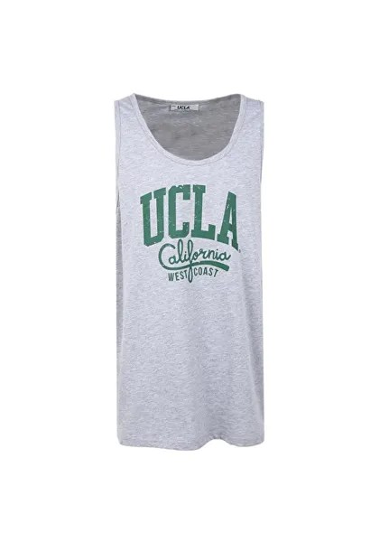 Серая мужская футболка с широким воротником Ucla