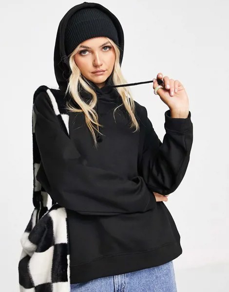Черный худи в стиле oversized Topshop