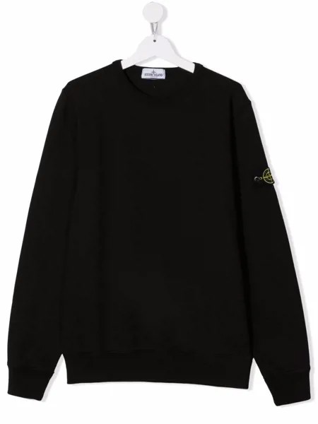 Stone Island Junior толстовка с круглым вырезом и нашивкой-логотипом