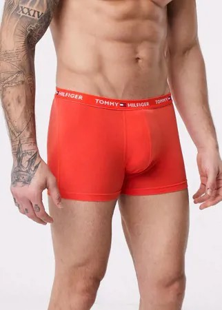 Оранжевые боксеры-брифы с логотипом-флагом на поясе Tommy Hilfiger-Оранжевый