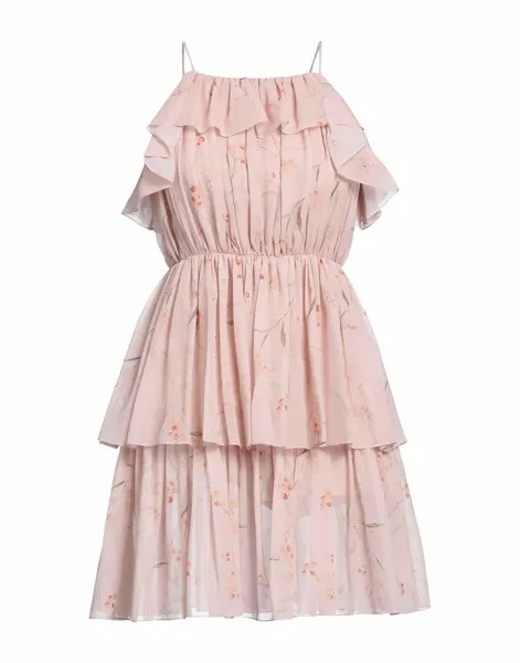 Короткое платье с рюшами CELINE, розовый/зеленый