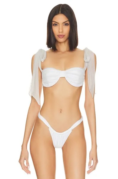 Топ бикини BEACH RIOT Drea Lurex, цвет White Shine