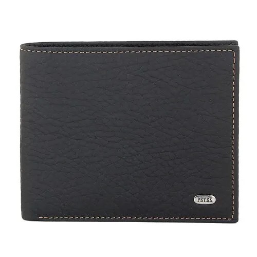 Портмоне мужское из натуральной кожи Petek 1855 Petek 1855 179.234.KD1 черный; матовый; с белой прострочкой