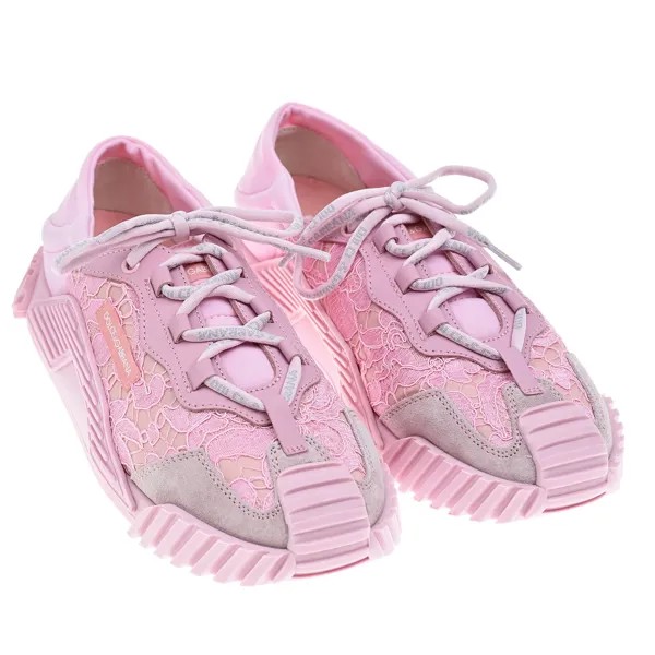 Розовые кроссовки с кружевными вставками Dolce&Gabbana детские