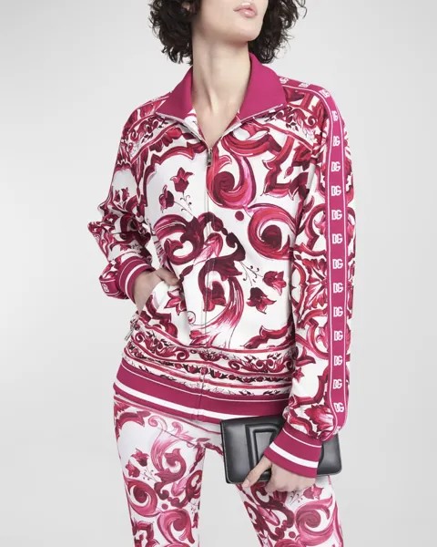Куртка Maiolica Cady Painterly с молнией спереди Dolce&Gabbana