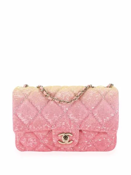 Chanel Pre-Owned маленькая сумка на плечо Classic Flap с пайетками
