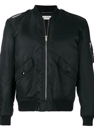 Saint Laurent утепленная куртка-бомбер
