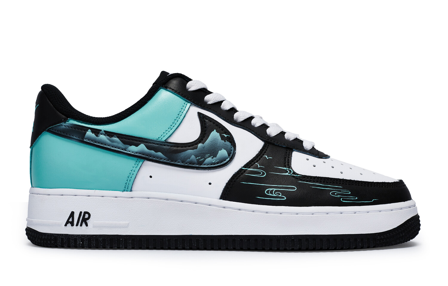 Кроссовки Nike Air Force 1 Skateboarding Shoes Unisex Low-top Pink/Green/Black/White, зеленый