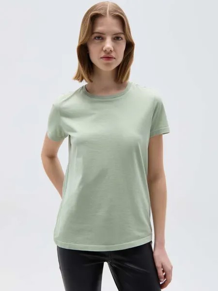 Футболка из хлопка с узором ротондо Ovs, цвет light green