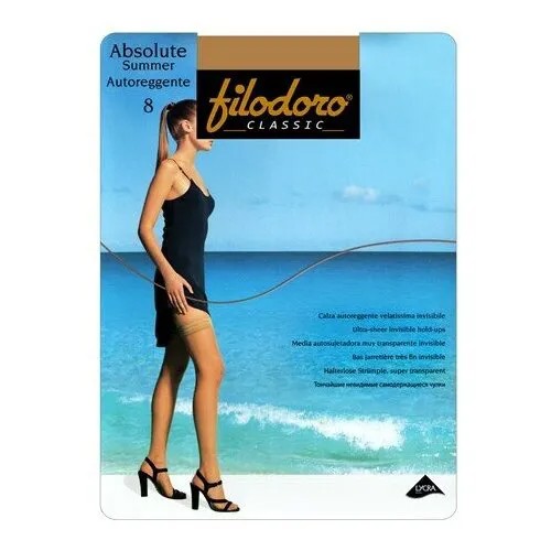 Чулки Filodoro Classic Absolute Summer Oreggente, 8 den, размер 2, бежевый