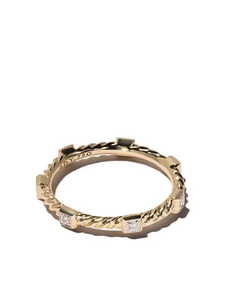 David Yurman кольцо Cable Collectibles из желтого золота с бриллиантами