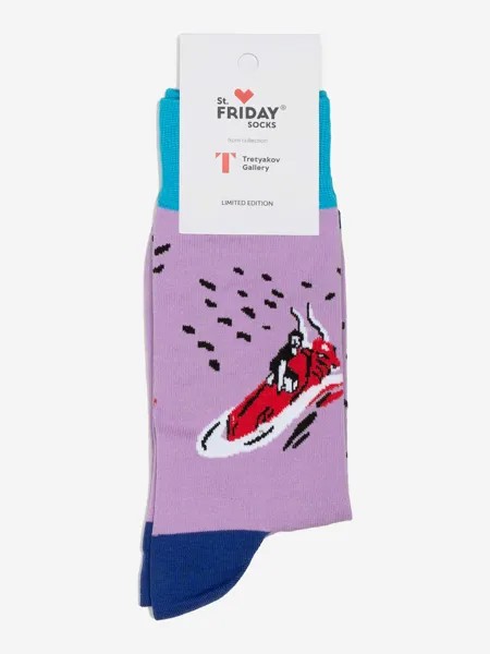 Носки с рисунками St.Friday Socks - Похищение европы, Розовый