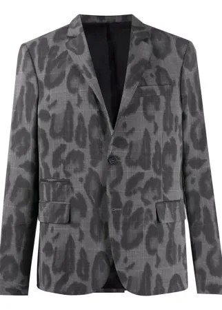 Stella McCartney поплиновый пиджак с леопардовым принтом
