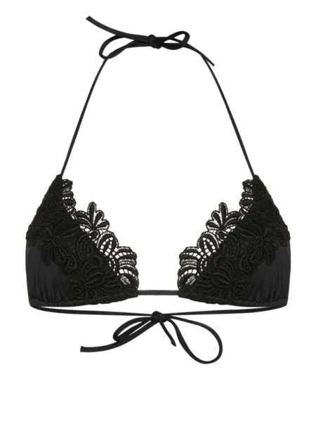 Ermanno Scervino топ бикини с отделкой макраме, черный