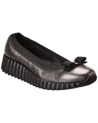 Женские кожаные туфли на плоской подошве Ferragamo Dolly серебристого цвета 4,5 C