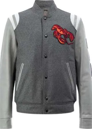 LANVIN бейсбольная куртка-бомбер с вышитым омаром