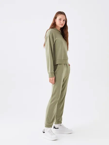 Женские однотонные спортивные штаны с эластичной резинкой на талии LCW Casual, бледно-зеленый