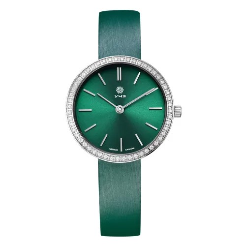 Наручные часы УЧЗ 3050L-2, серебряный, зеленый