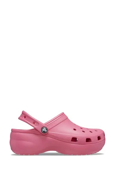 Классические босоножки на платформе с клогами Crocs, розовый