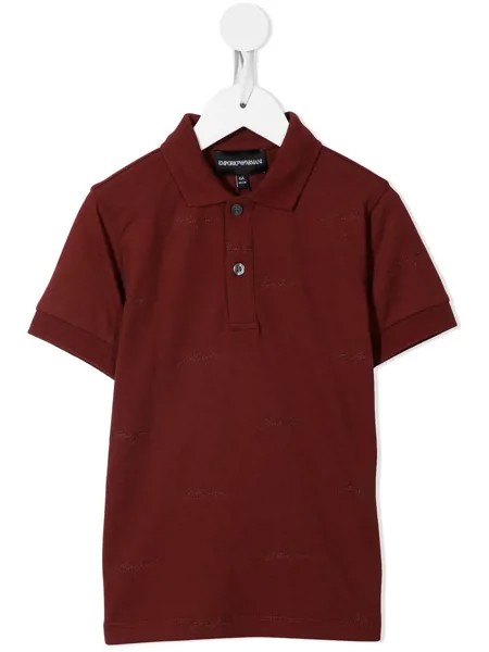 Emporio Armani Kids рубашка поло с вышитым логотипом