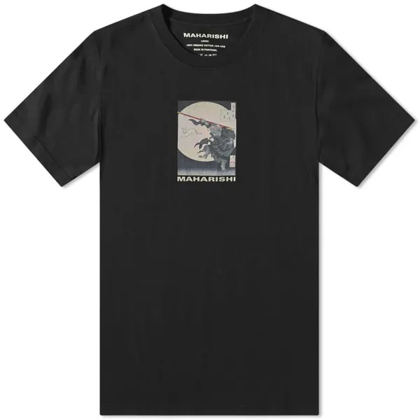 Футболка Maharishi «Заяц и обезьяна», черный