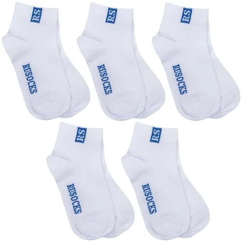 Носки RuSocks Базовая коллекция, 5 пар, размер 22, , белый
