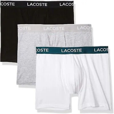 Lacoste Underwear Мужские повседневные классические трусы-боксеры из 3 упаковок из хлопка стрейч
