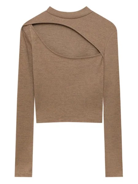 Лонгслив Pull&Bear, светло-коричневый