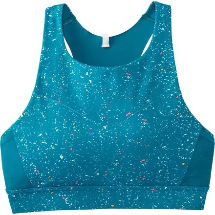 Спортивный бюстгальтер Drive с 3 карманами женский Brooks, цвет Lagoon Speckle Print