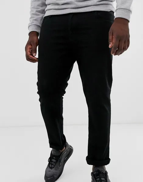 Черно-белые брюки с полосками Burton Menswear Big & Tall-Черный