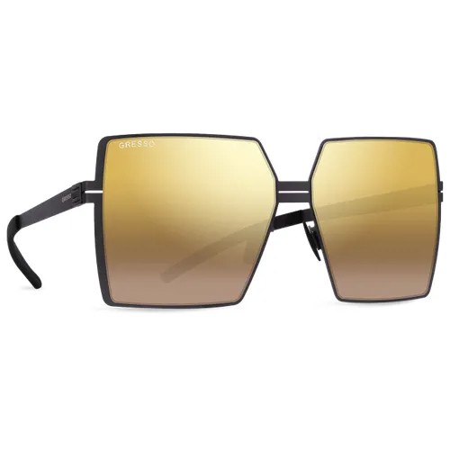 Титановые солнцезащитные очки GRESSO Arabella - квадратные / золотые