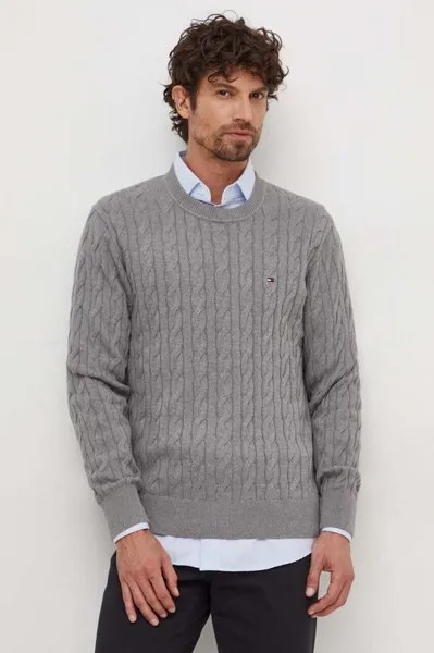 Хлопковый свитер Tommy Hilfiger, серый