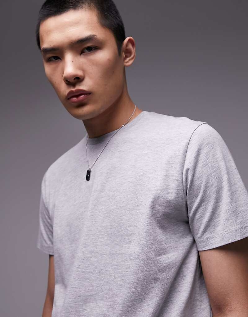 Topman – Essential – Серая меланжевая футболка стандартного кроя